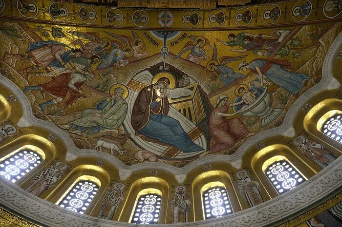Мозаика в храме фото Закончена работа над мозаиками в храме свт. Саввы Сербского в Белграде / Правосл