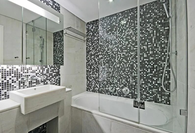 Мозаика в ванной комнате фото Дизайн маленькой ванной комнаты в серых тонах Modern luxury bathroom, Modern bat
