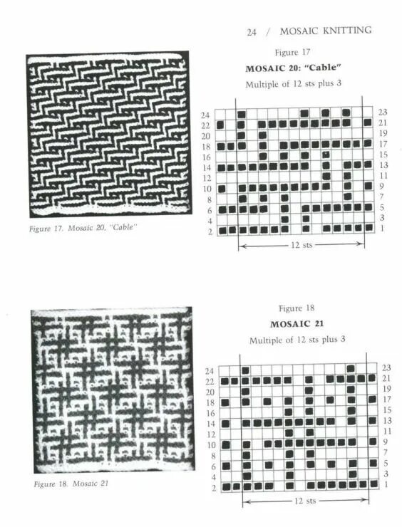 Мозаика вязание крючком схемы с описанием Gallery.ru / Фото #29 - part 1 - Vintas Colorwork knitting patterns, Mosaic, Kni