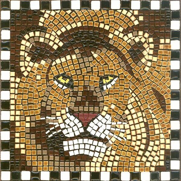 Мозаика животных картинки Mosaic Lion - Mosaik Löwe - Mosaique Lion - Micro Ceramic Tiles - Kit Alea Mosai