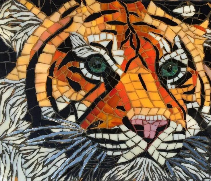 Мозаика животных картинки tiger face Collage Mosaic art, Mosaic animals, Tiger wall art