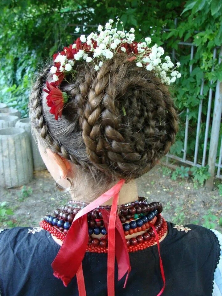 Народные прически Braids, Ukrainian costume Polished hair, Traditional hairstyle, Russian hairstyl