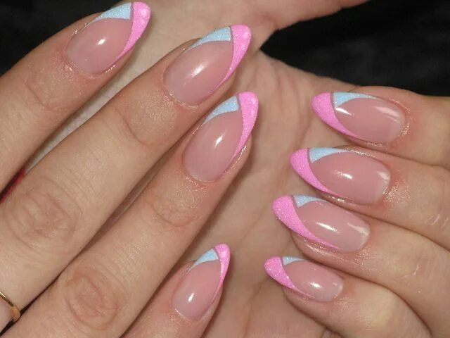 Нарощенные ногти дизайн фото овальные Geelküüned Pink tip nails, Short acrylic nails designs, Nail colors