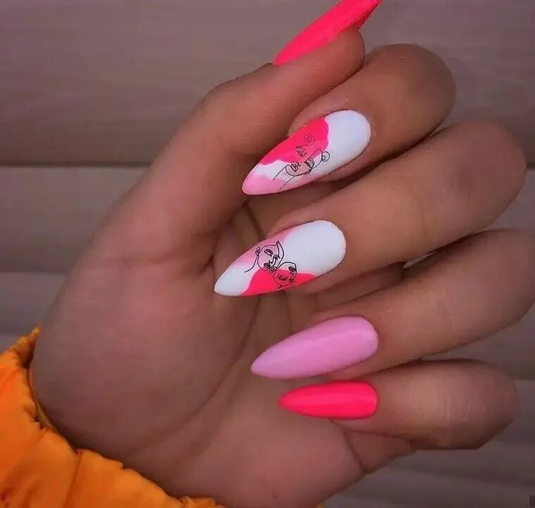Нарощенные ногти дизайн молодежный 2024 Ярко-розовые ногти Glitter gel nails, Gel acrylic nails, Blush nails