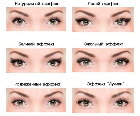 Нарощенные ресницы фото разные эффекты с названиями Наращивание ресниц по приемлемым ценам во Владивостоке