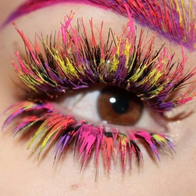 Нарощенные ресницы разноцветные фото Pin by Aszrenthy Rouge on Maquillaje (Makeup) Makeup geek, Fantasy makeup, Creat