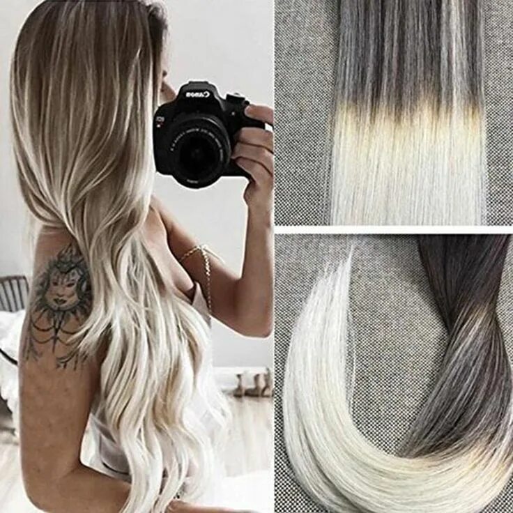 Нарощенные волосы светлые фото Color: Balayage color #2# 60. pre-colored hair, double process of color will lea