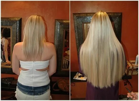 Нарощенные волосы светлые фото Before After Extensions By Amaryllis Paris (http://www.amaryllisextensions.com/e