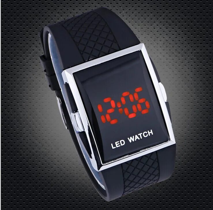 Наручные электронные часы цена и фото Free shipping 1pcs 4 Colors stock Intercrew LED watch ,Digital Electronic LED Wa