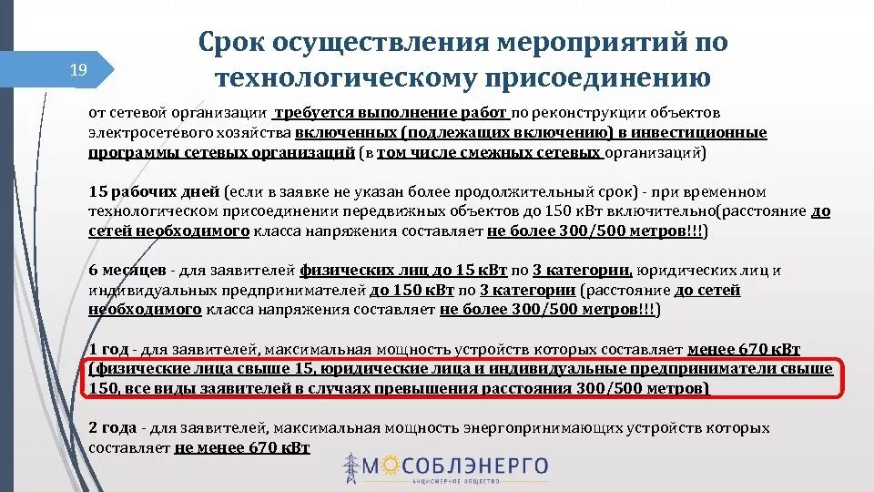 Нарушение сроков подключения к электрическим сетям Технологический срок