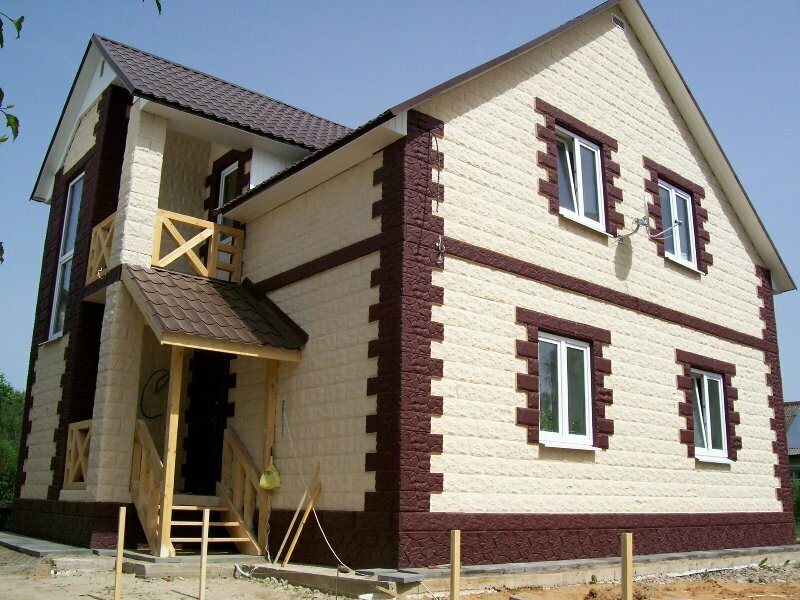 Наружная отделка дома из газобетона варианты недорого Панорама: Теплостен, строительные блоки, ул. Аникина, 35/1, Кировский район, Сев