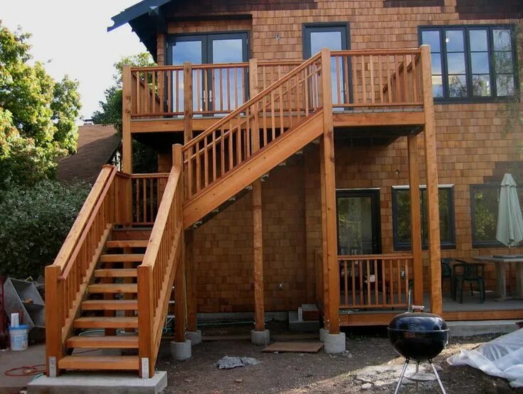 Наружные лестницы дома фото Wooden Deck Stairs Ideas Exterior stairs, Outdoor stairs, Deck stairs