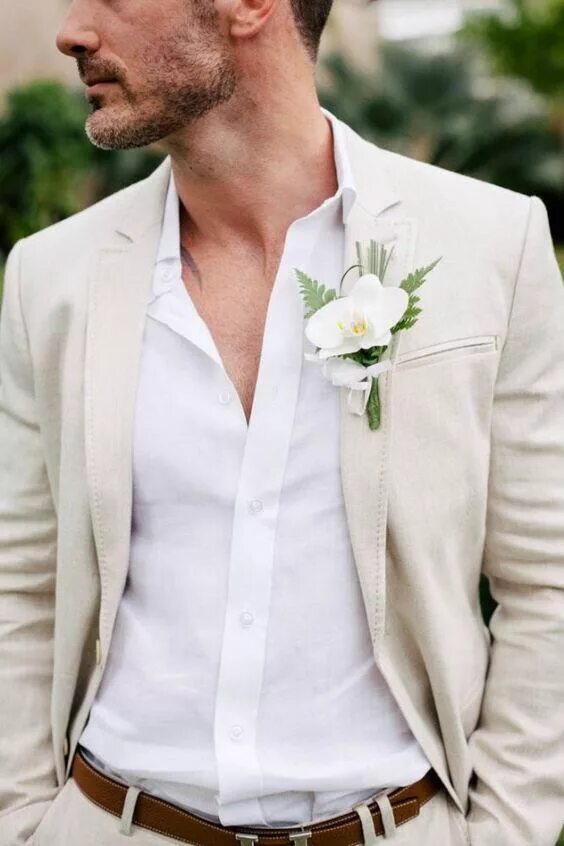 Наряд жениха на свадьбу 2024 фото Linen Men Suits For Beach Wedding blazer masculino Slim Fit Prom Dinner Tuxedos 