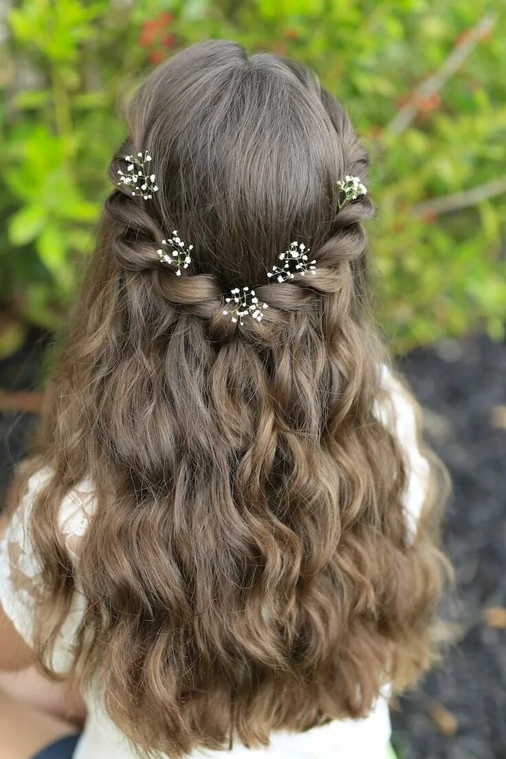 Нарядная прическа для девочки на длинные волосы Pin on Hairstyles ❤