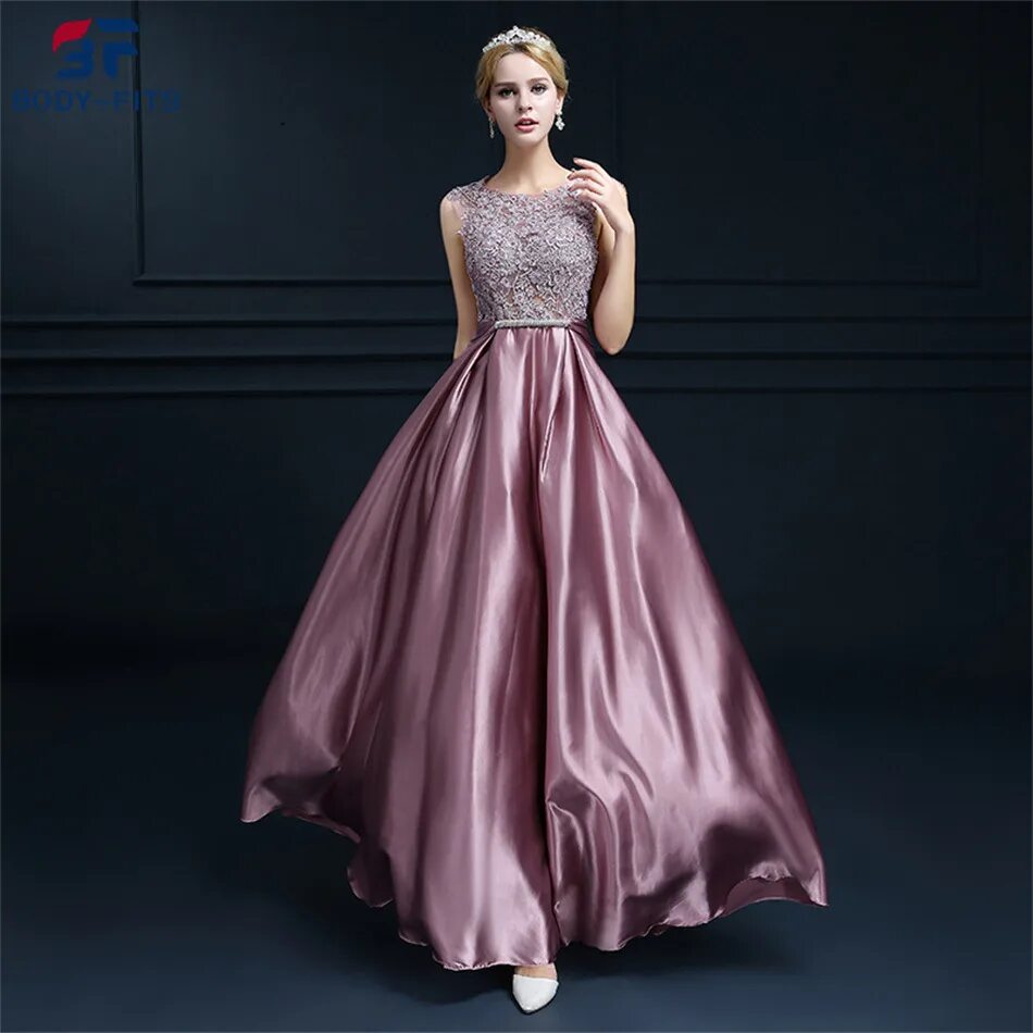 Нарядное вечернее платье фото Women Vintage Sleeveless Back Bow Knot Satin Gown Long Evening Dress - China Lad