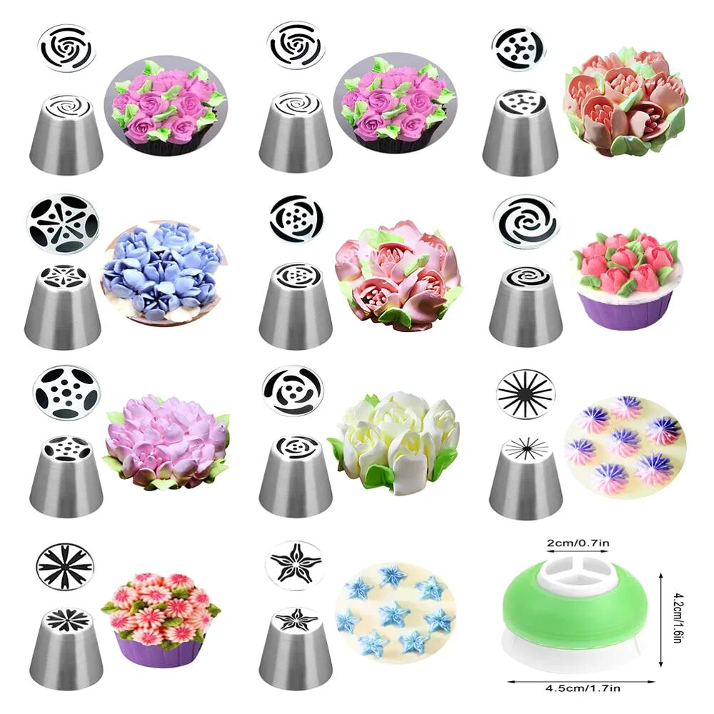 Насадки для крема какие узоры фото Russian Tulip Icing Piping Nozzles Stainless Steel Flower Cream Pastry Tips Nozz