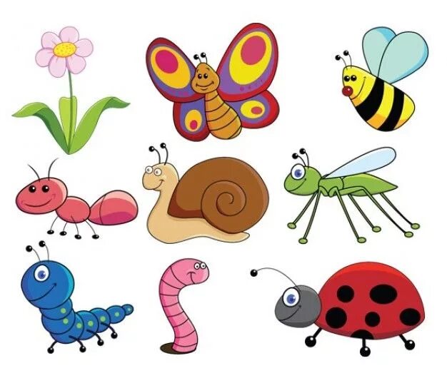 Насекомые для оформления в детском Art drawings for kids, Cute cartoon, Insects