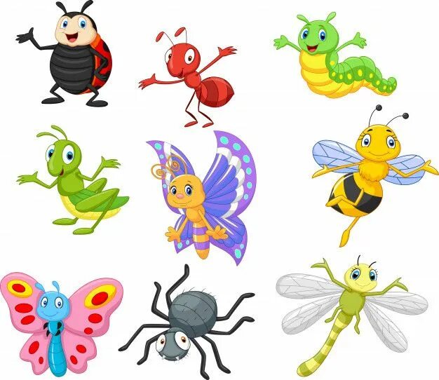 Насекомые для оформления в детском Cartoon insect Premium Vector Cartoon, Whimsical art, Illustration
