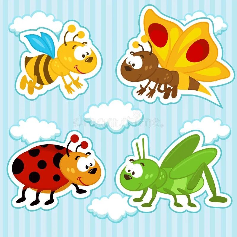Насекомые для оформления в детском Insects icon set stock vector. Illustration of seahorse - 30670785