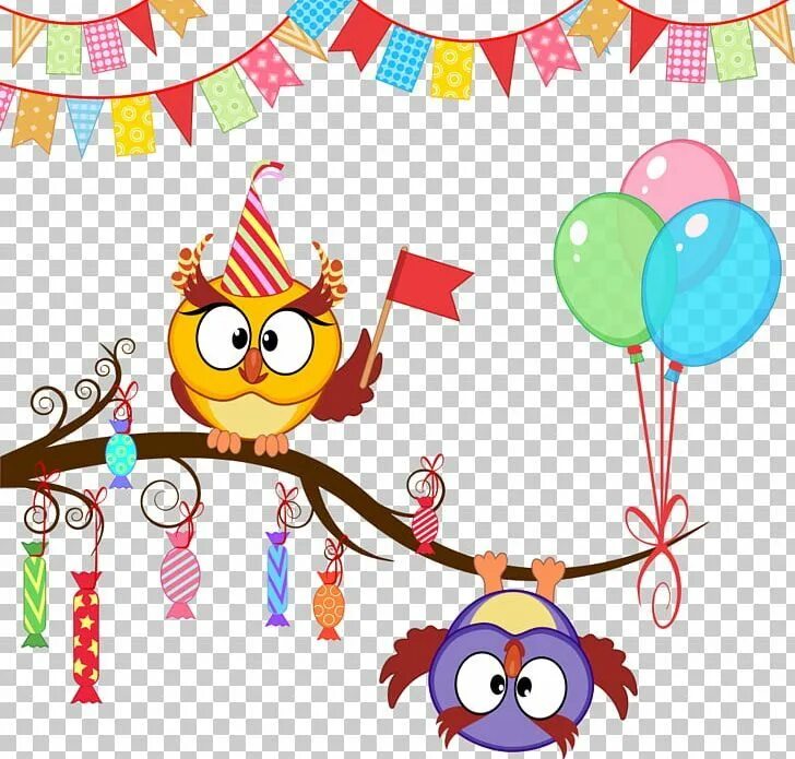 Наталья с днем рождения прикольные смешные картинки Owl Party Birthday Gift PNG - area, art, baby toys, balloon, birthday card Owl p