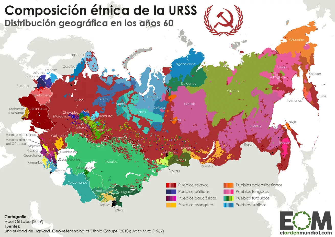 Национальная карта фото Las etnias de la Unión Soviética - Mapas de El Orden Mundial - EOM en 2024 Mapas