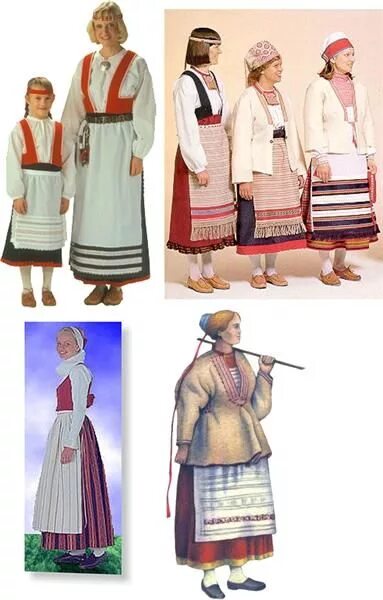 Национальная одежда карелы фото Финский национальный костюм фото (с изображениями) Костюм, Одежда, Костюмы для в