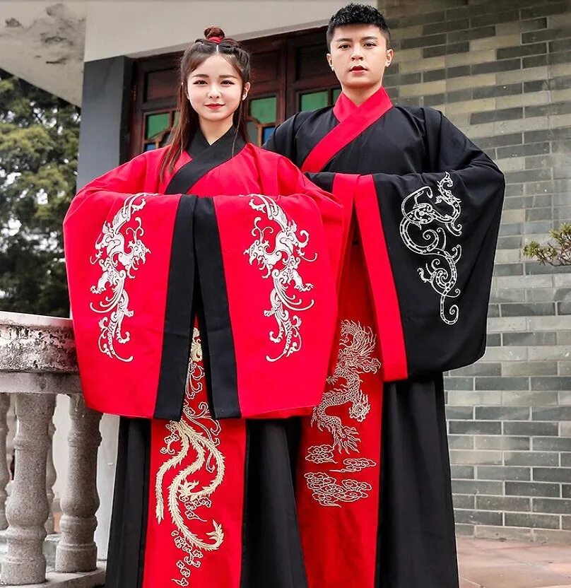 Национальная одежда китая фото Man Lady China Stage Clothing Ancient Outfit Chinese Couple Winter Hanfu Dress L