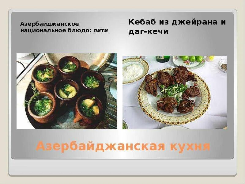 Национальные блюда азербайджанской кухни названия и фото Азербайджан - скачать презентацию