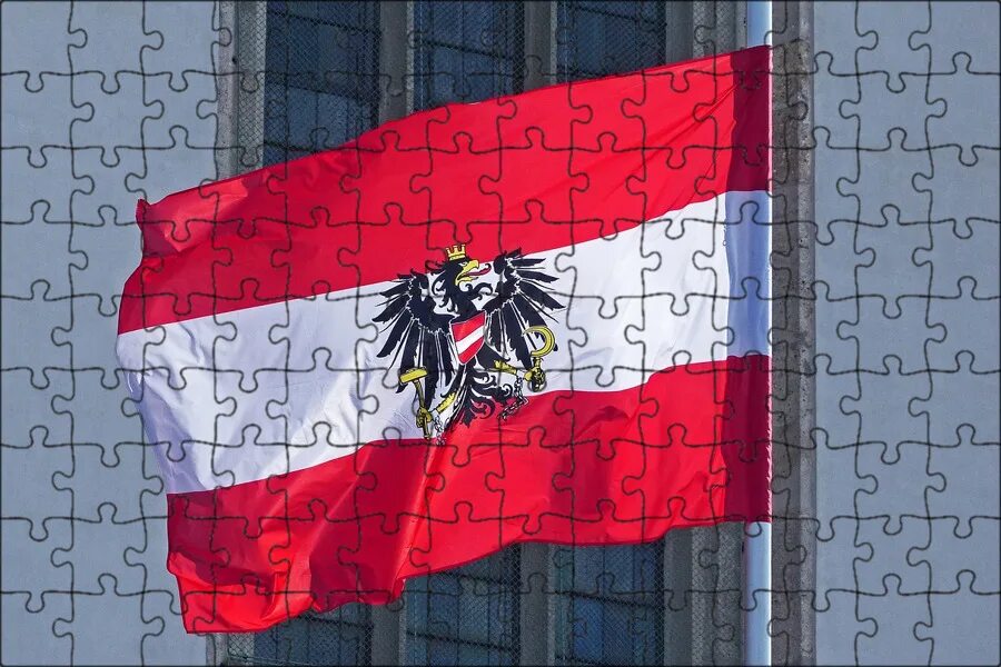 Национальный флаг австрии фото Магнитный пазл 27x18см."Знамя, флаг, австрия флаг" на холодильник - купить с дос