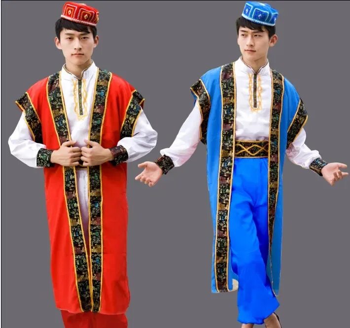 Национальный костюм уйгуров фото Men Dance Costumes Xinjiang Uygur Clothing Chinese Minority Clothing, Stage Perf