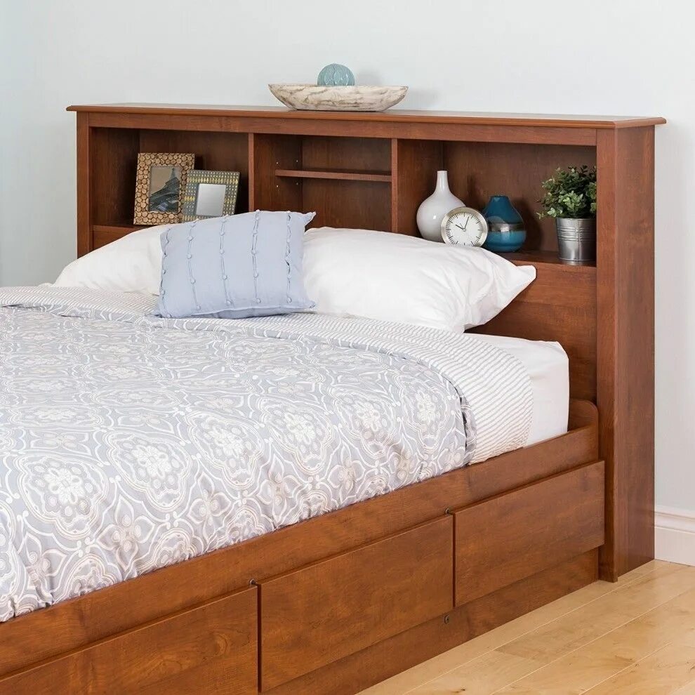 Найти кровать по фото Bookcase Headboard: The Perfect Storage Solution