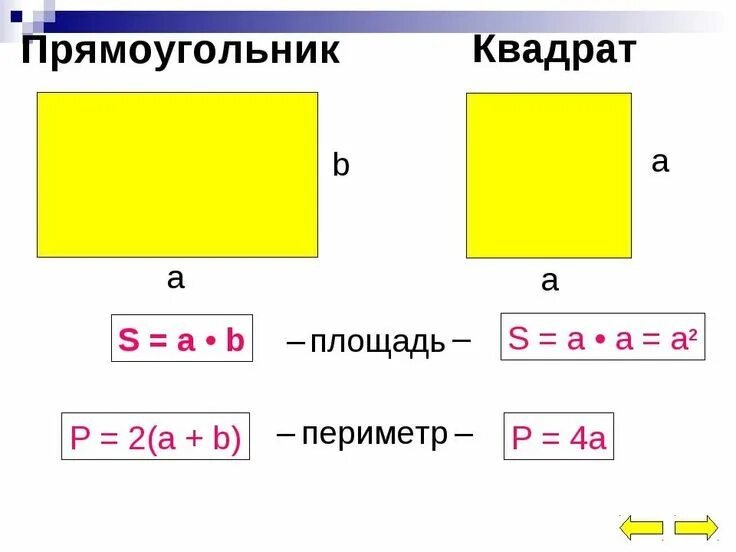Найти площадь и периметр по фото Открытый урок по математике на тему: "Периметр и площадь прямоугольника и квадра