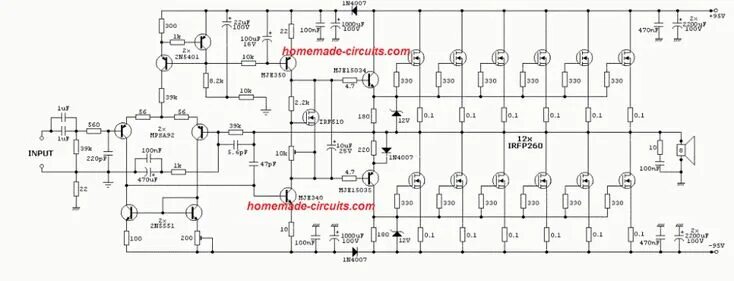 Найти схему стерео усилителя aef250 венгрия 1000 watt to 2000 watt Power Amplifier Circuit Homemade Circuit Projects