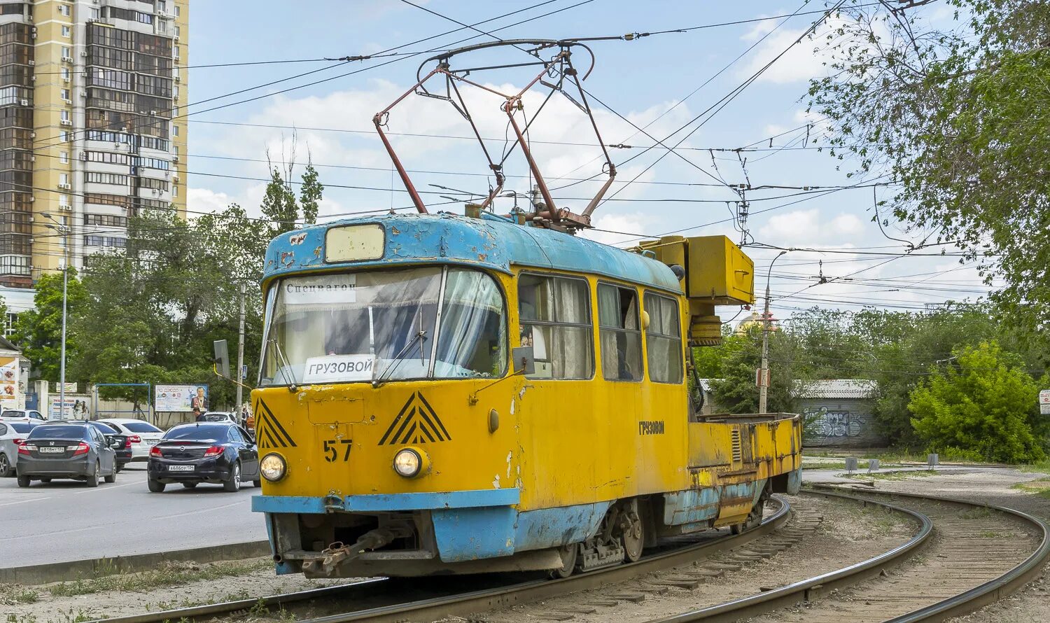 Найти трамвай татра волгоград фото Волгоград, Tatra T3SU (двухдверная) № 57 - Фото - Городской электротранспорт