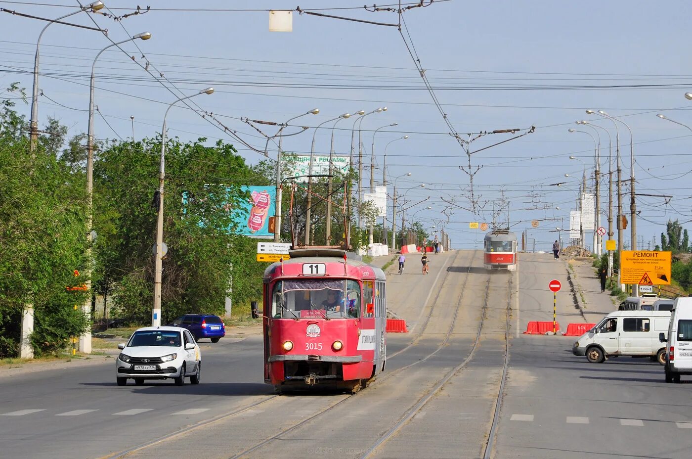 Найти трамвай татра волгоград фото Волгоград, Tatra T3SU (двухдверная) № 3015 - Фото - Городской электротранспорт