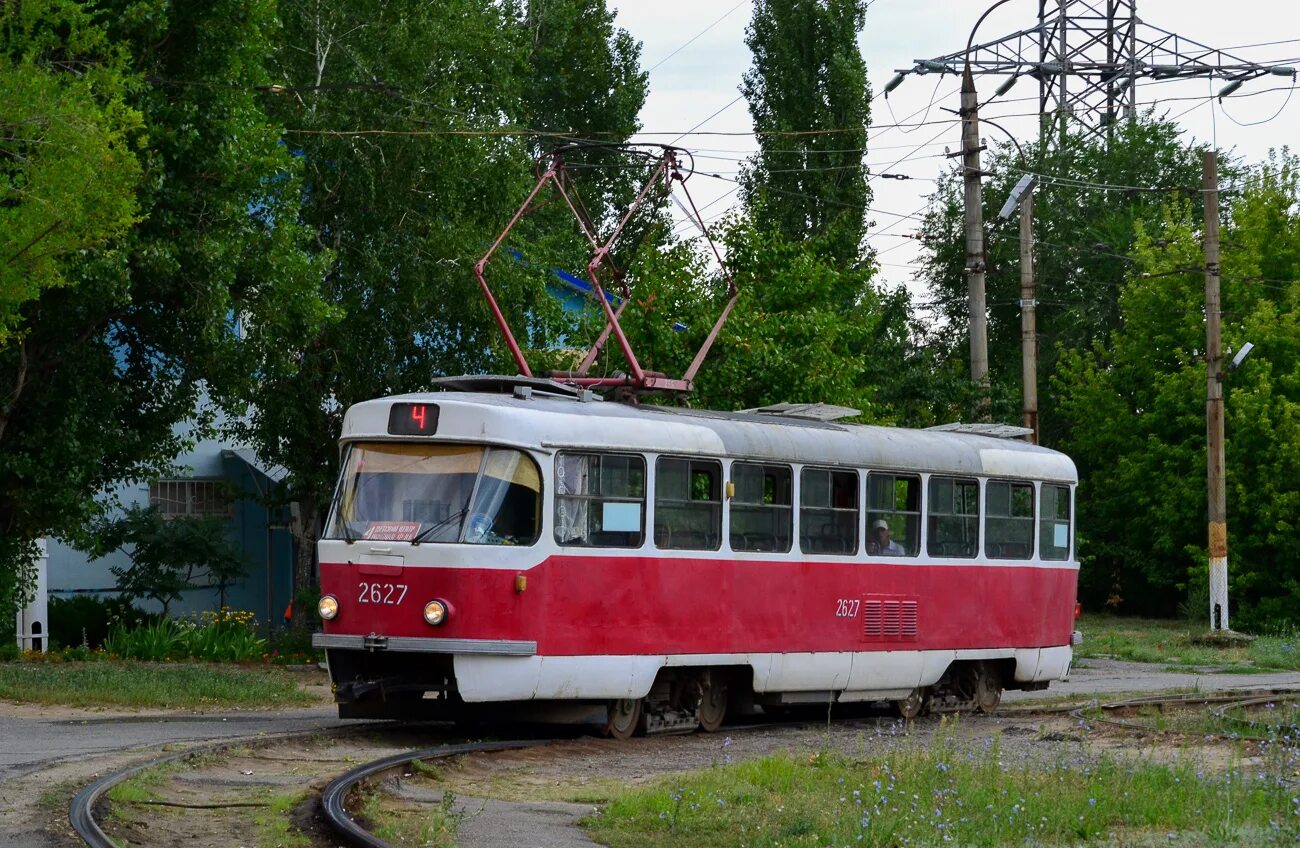 Найти трамвай татра волгоград фото Волгоград, Tatra T3SU (двухдверная) № 2627 - Фото - Городской электротранспорт