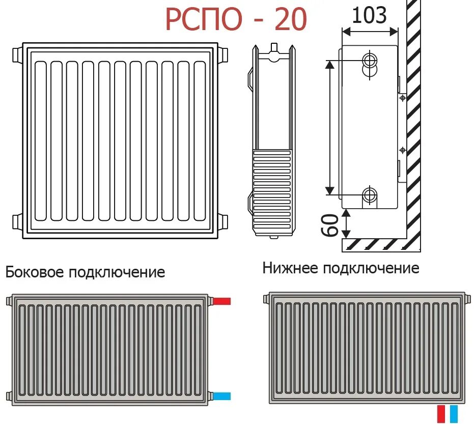 Назовите особенности бокового подключения стального радиатора Стальной радиатор Sole РСПО-20-V 500x2700 нижний подвод купить в Санкт-Петербург