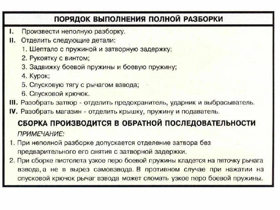 Назовите порядок неполной разборки пистолета макарова Занятие № 2: Назначение, общее устройство и боевые характеристики пистолета - пр