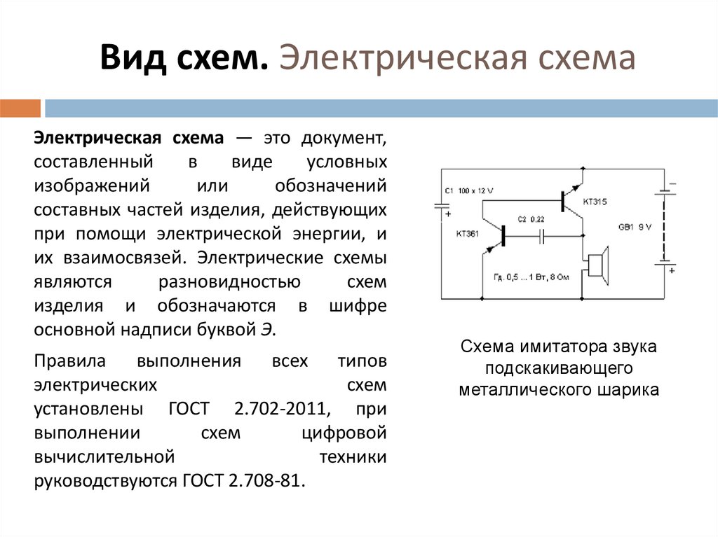Назовите виды электрических схем Электрические схемы - online presentation
