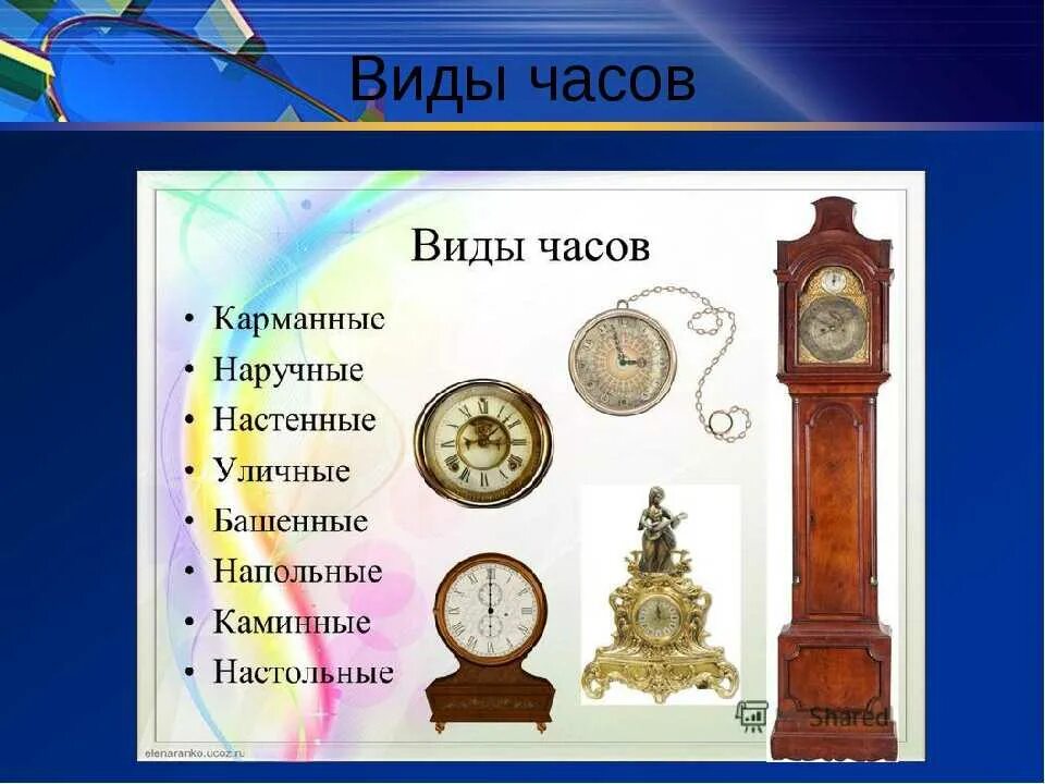 Название часов по фото Описание первых часов