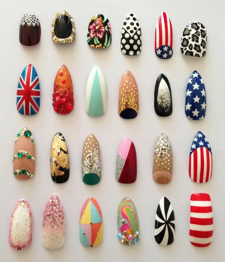 Название дизайнов ногтей These patterned nail designs are a summer must-have but make sure that you share