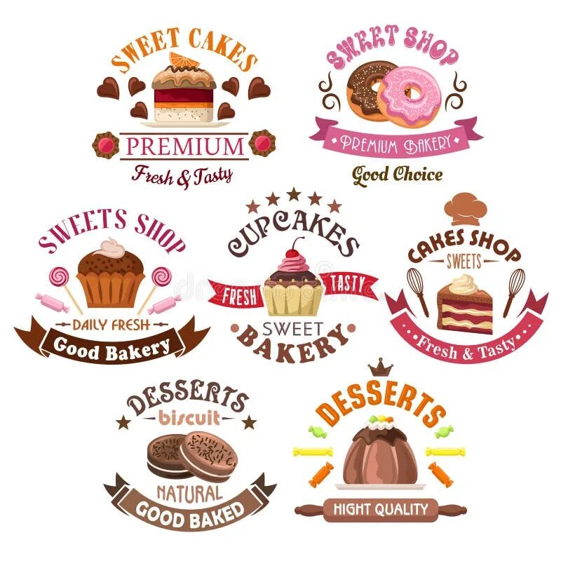Название для кондитерской на дому варианты Awesome Desserts Composition Stock Vector - Illustration of fruit, fantasy: 8888