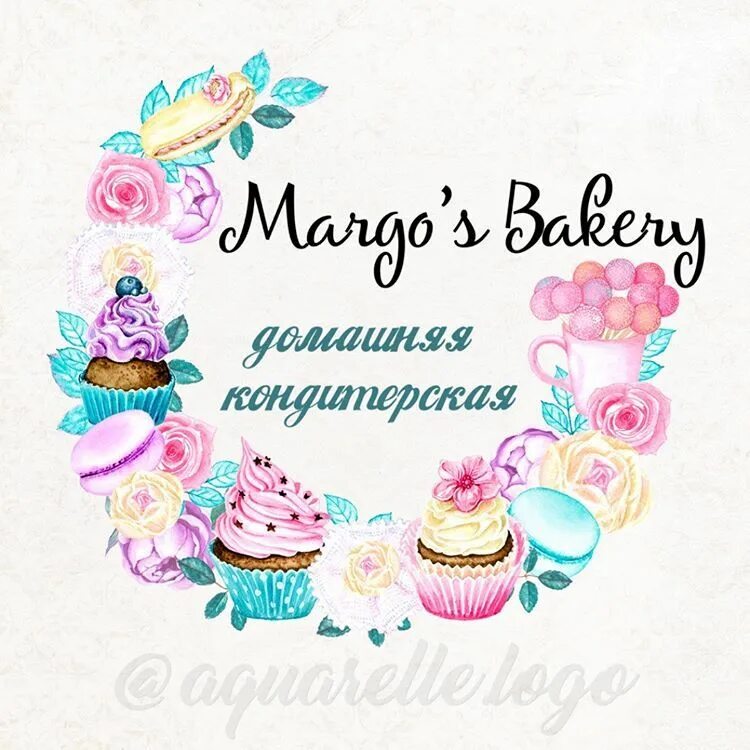 Название для кондитерской на дому варианты Логотип Акварельный Визитки on Instagram: "Еще один :-) логотип необычной формы 