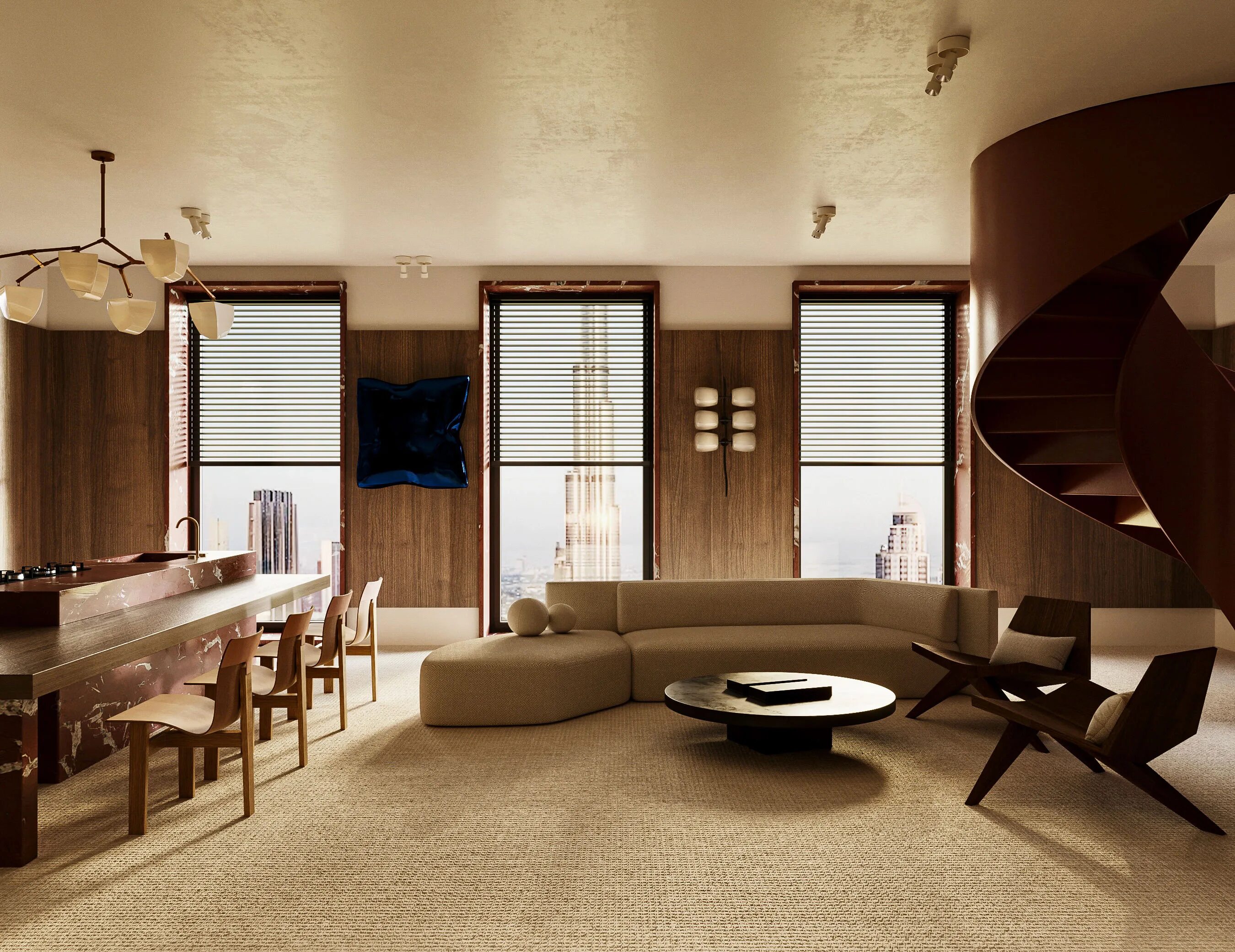 Название интерьеров в квартире Apartment in Dubai :: Behance