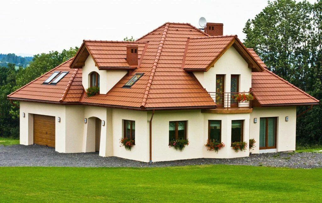 Название крыш домов с фото #кровля #металлочерепица #монтаж #производство #ОООБазисПрофнастил Красивый дом 
