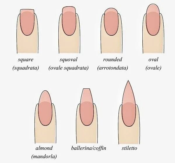 Название маникюра примеры Nails form Types of nails shapes, Nail shapes, Squoval nails