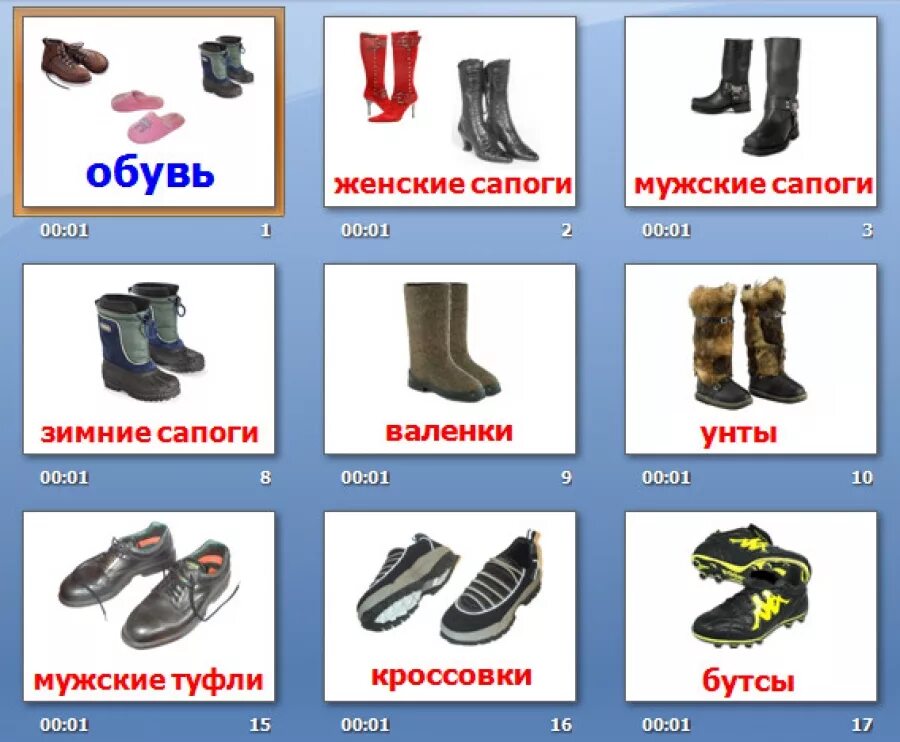 Название обуви детской с фото Одежда, обувь, головные уборы