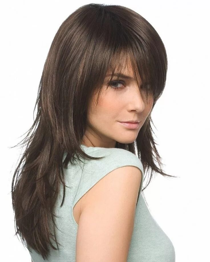 Название прически женские длинные волосы Layered Hairstyle With Side Fringe Überprüfen Sie mehr unter http://frisurende.n