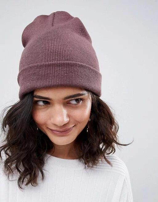Название шапок женских модных ASOS DESIGN turn up beanie in recycled polyester Women hats fashion, Hat fashion