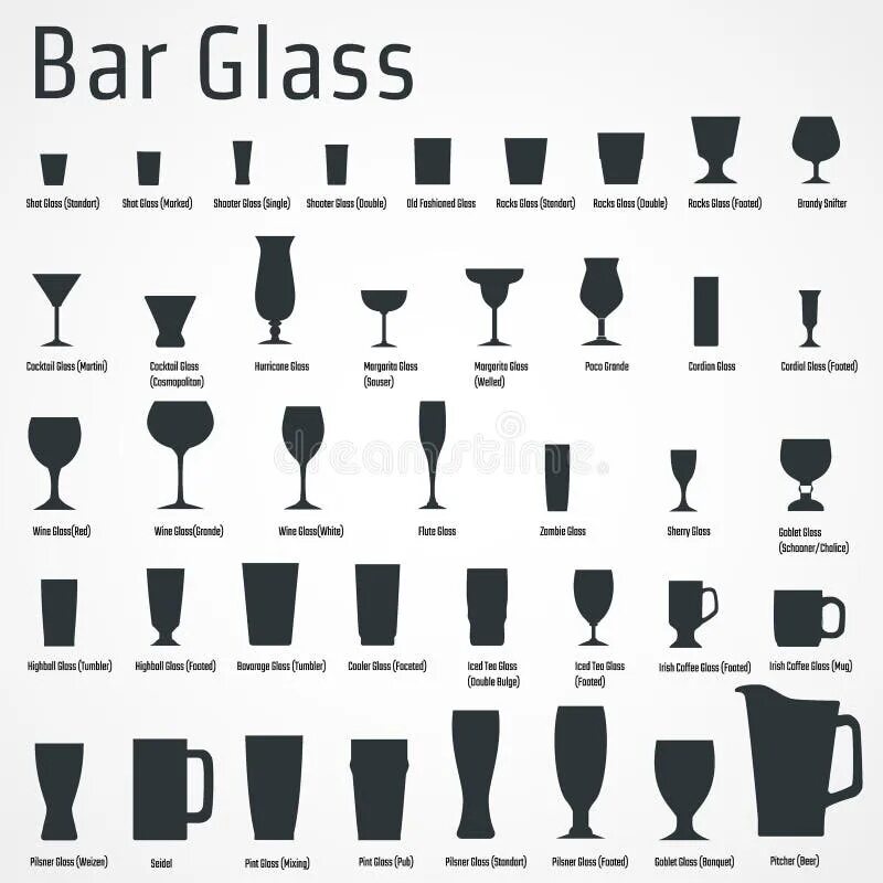 Название стаканов в баре с фото Bar glass Icon stock vector. Illustration of brandy, crystal - 63880583